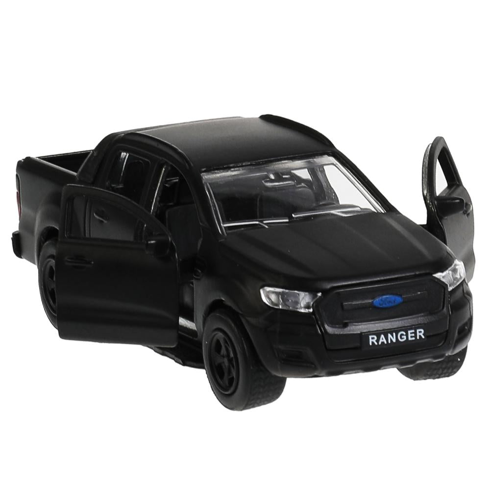 Машина металл FORD ranger ПИКАП, 12 см, .дв., баг., инерц., черый мат., кор. Технопарк в кор.2*24шт