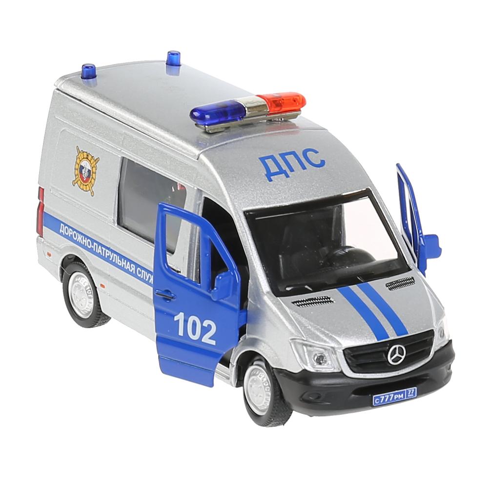 Машина "mercedes-benz sprinter полиция" 14см, открыв. двери, инерц. в кор Технопарк в кор.2*32шт