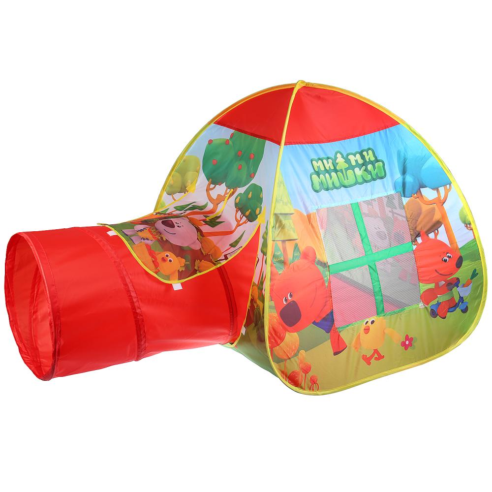GFA-TONMIMI01-R Палатка детская игровая МИМИМИШКИ с тоннелем, 87x95x95,46x100см, в сумке Играем вмес