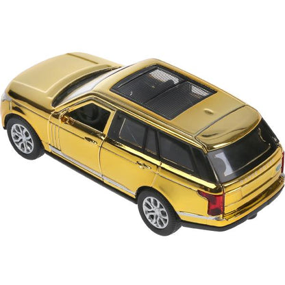 Машина металл "range rover vogue хром" 12см, откр.двери, инерц, золотой в кор. Технопарк в кор2*36шт