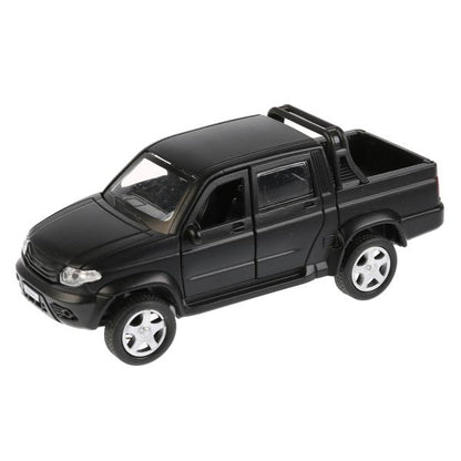Машина металл UAZ PICKUP МАТОВЫЙ черный, 12 см, откр дв, багаж, инерц., кор. Технопарк в кор.2*36шт