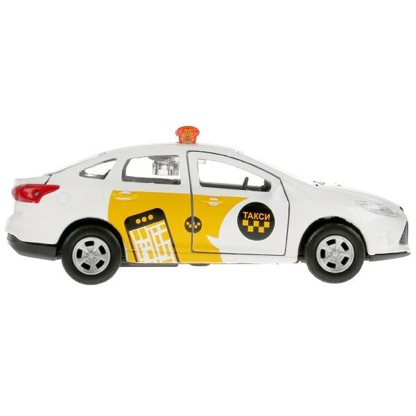 Машина металл FORD Focus такси 12см, инерц., открыв. двери и багажник в кор. Технопарк в кор.2*24шт