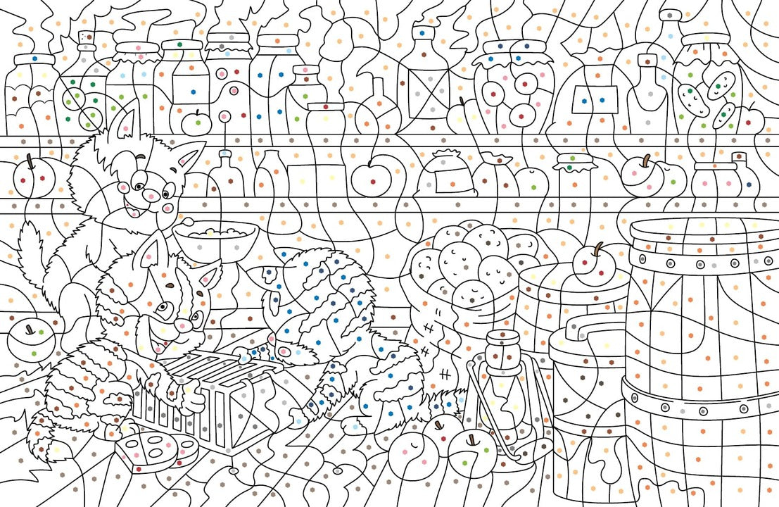 Зенюк. Про Федю, Васю и Тосю. Раскраска по номерам