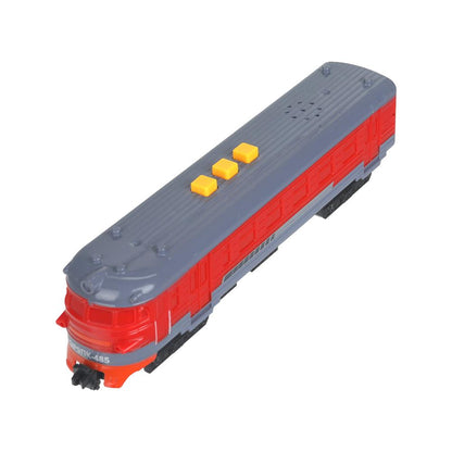 Модель пластик свет-звук ЭЛЕКТРИЧКА 20 см, 3 кнопки, инерц, красный, кор. Технопарк в кор.48шт