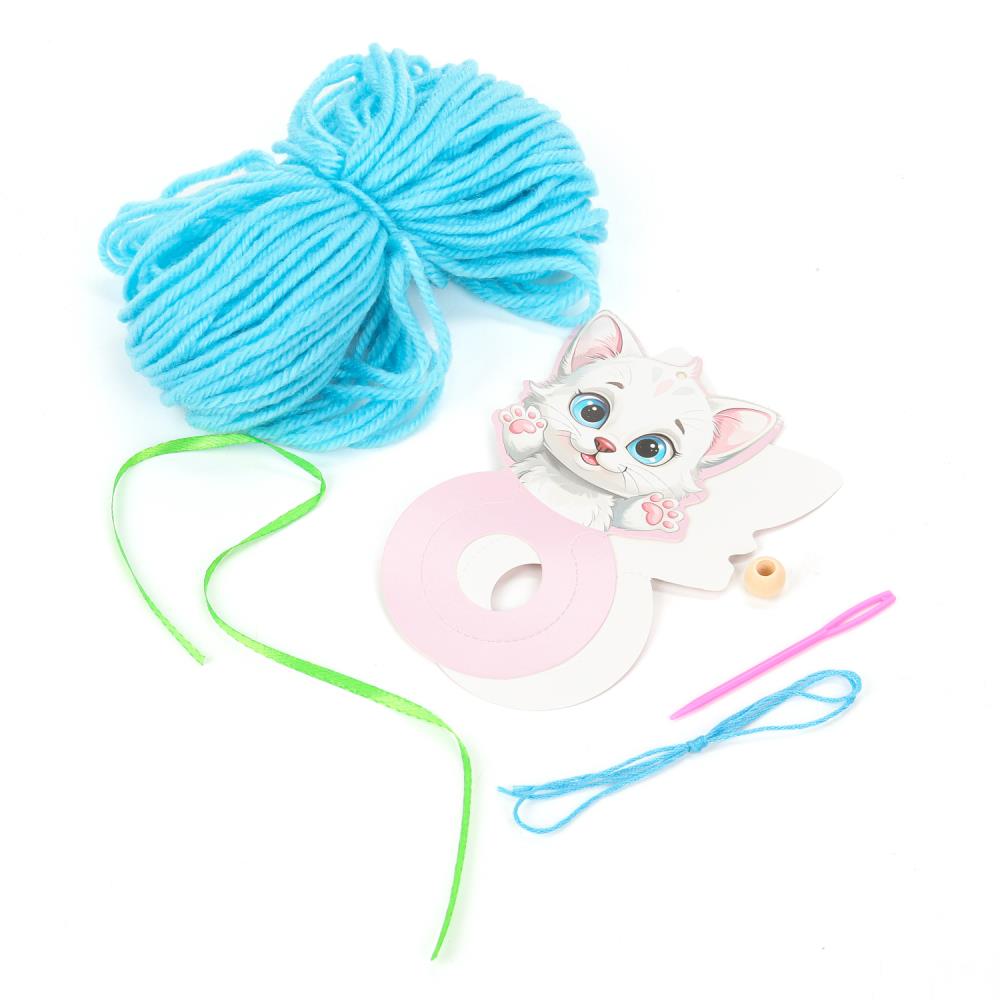 Брелок с помпоном, кошечка MultiArt в кор.40шт