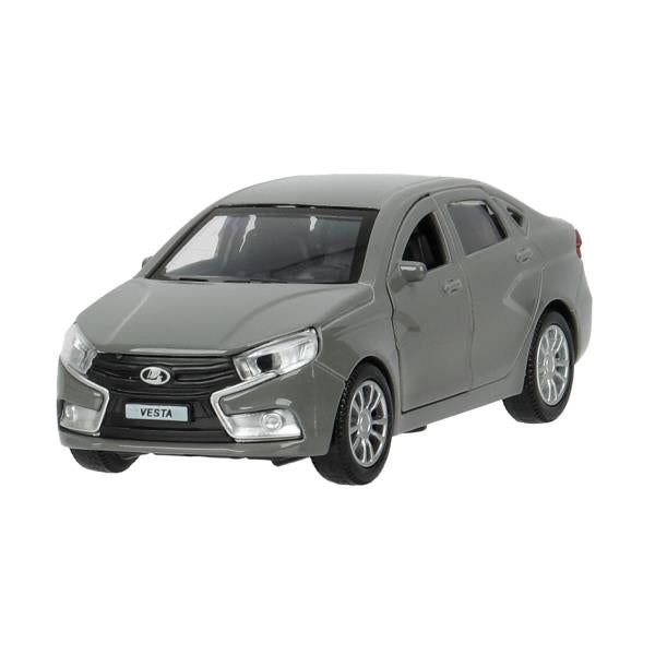 Машина металл LADA Vesta 11,5 см, двери, темно-серый, кор. Технопарк в кор.2*36шт