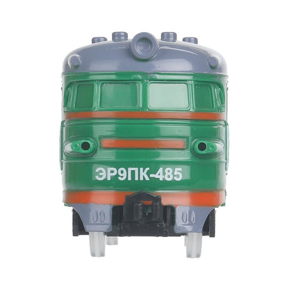 Модель пластик свет-звук ЭЛЕКТРИЧКА 20 см, 3 кнопки,зеленый с белым, кор. Технопарк в кор.48шт