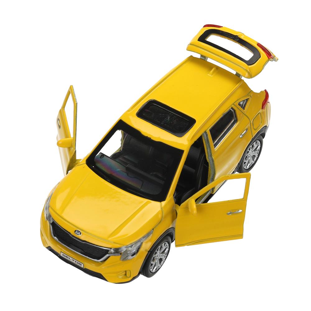 Машина металл KIA seltos длина 12 см, двери, багажник., инерц, желтый, кор. Технопарк в кор.2*36шт