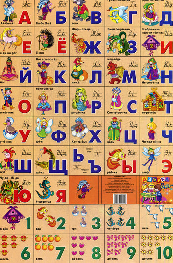 Сказочная.Азбука русская+счет разрез