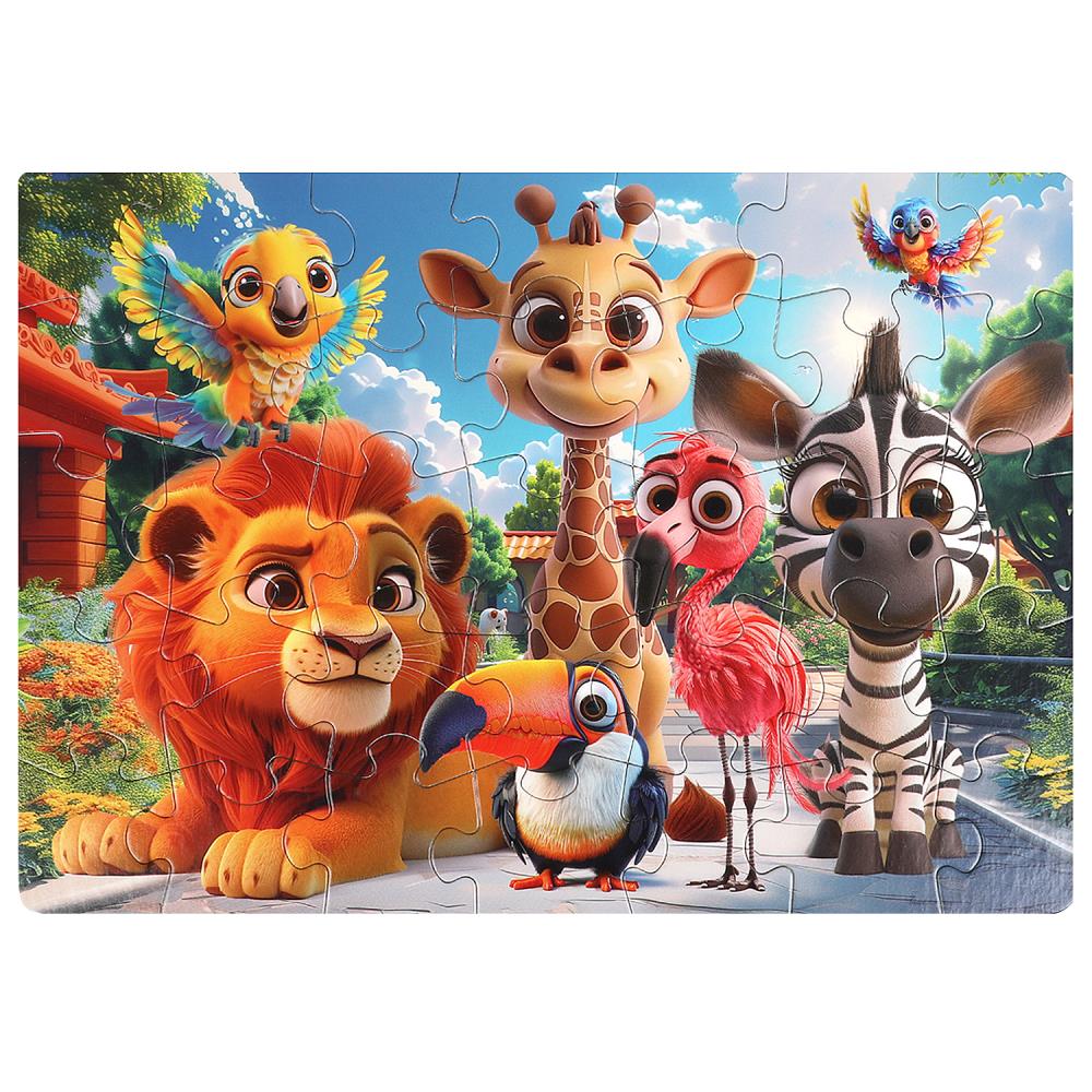 Зверята в зоопарке. Макси-пазлы. Пазл 35 деталей. 180х127х35 мм. Умные игры в кор.24шт