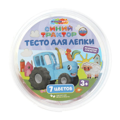 Multiart тесто для лепки СИНИЙ ТРАКТОР 7 цв. 30 гр МУЛЬТИ АРТ в кор.24шт