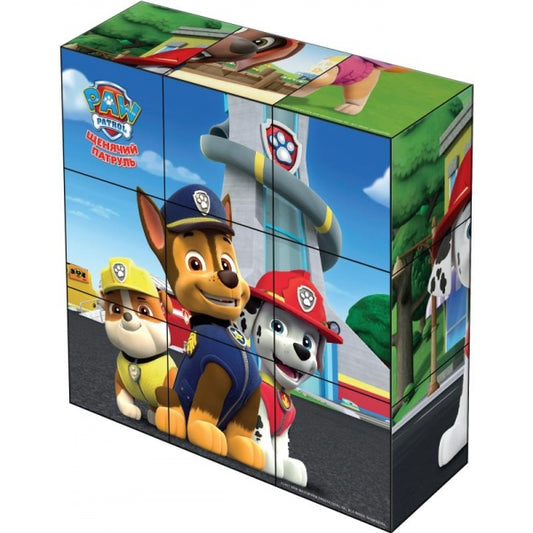Набор из 9-и кубиков в пленке Щенячий Патруль настольные игры ИГРАЕМ ВМЕСТЕ в кор.30наб