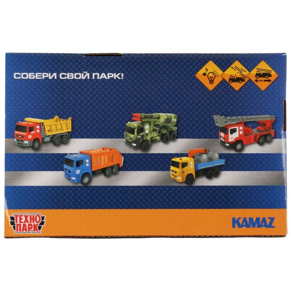 Машина пластик свет-звук KAMAZ ПОЖАРНАЯ МАШИНА 17 см, лестн, инерц, кор. Технопарк в кор.2*36шт