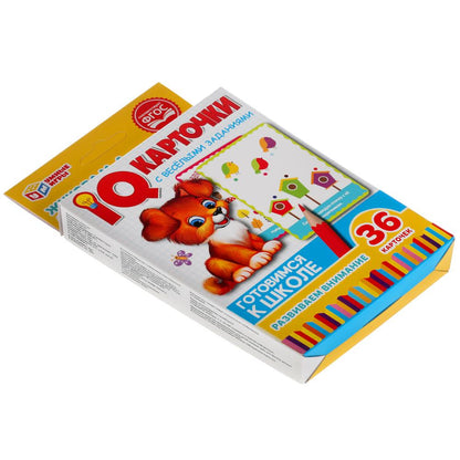 IQ-карточки. М. А. Жукова Развиваем внимание. Картонные карточки 36 штук в кор. Умные игры в кор40шт
