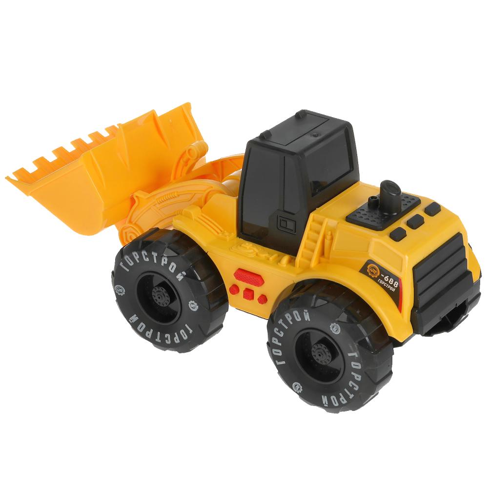 Модель пластик свет-звук БУЛЬДОЗЕР 23 см, подв. дет, инерция, кор. Технопарк в кор.2*18шт