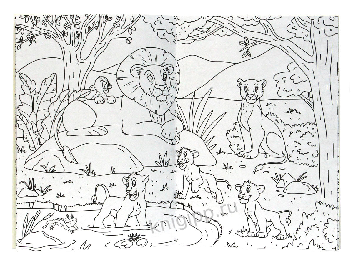 РАСКРАСКА С КАРАНДАШАМИ. ДИКИЕ ЖИВОТНЫЕ