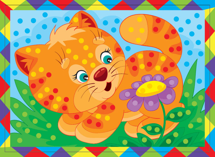 Набор для творчества. Рисунок из страза "Котенок и цветок"