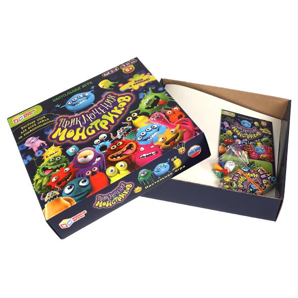 Приключения монстриков. Настольная игра-квадрат. 40 карточек. 250х250х55 мм.Умные игры в кор.10шт.