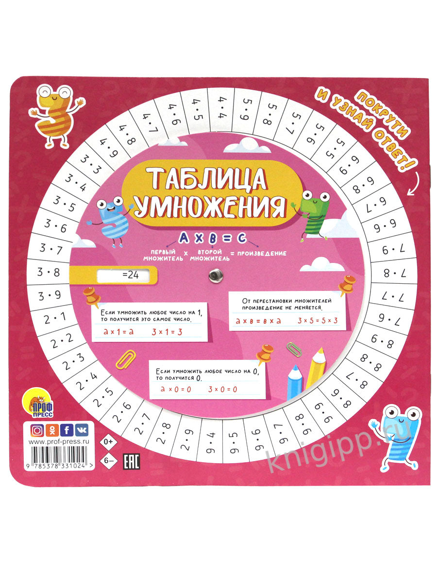 ТРЕНАЖЕР ПО МАТЕМАТИКЕ С КРУТЯЩЕЙСЯ ШПАРГАЛКОЙ. ДЛЯ ДЕВОЧЕК