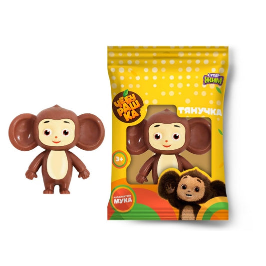 Тянучка с мукой Чебурашка 8 см, флоупак Супер Жим в кор.2*72шт