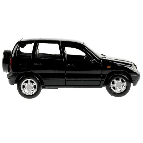 Машина металл LADA NIVA длина 12 см, двери, багажник, инерц, черный, кор. Технопарк в кор.2*36шт