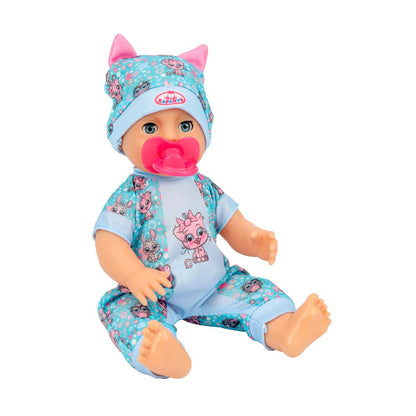 Пупс озвучивает 25см, пьет, пишет, закр. глазки, 4акс, 50 звуков КАРАПУЗ в кор.24шт