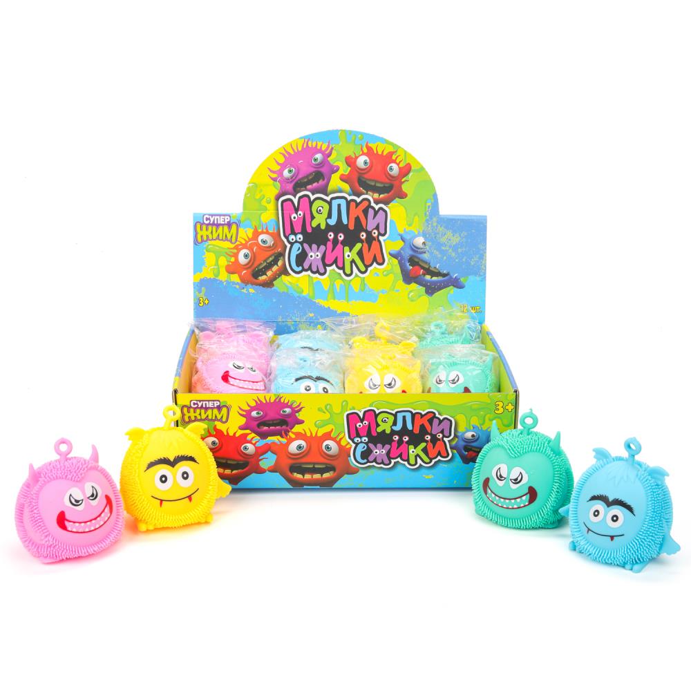 Игрушка-антистресс ежик рожица с глазами Супер Жим уп-12шт в кор.6уп