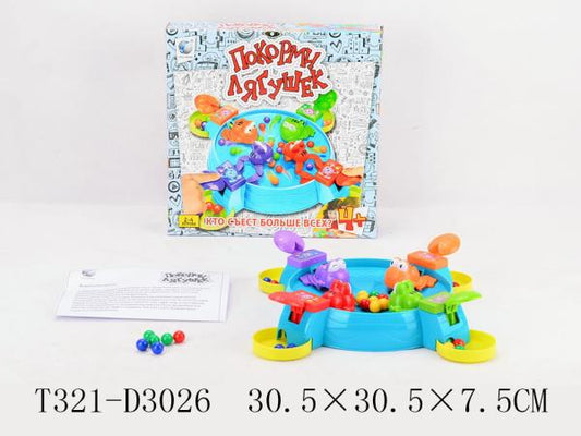 Игра настольная покорми лягушек на русском. кор. в кор.2*12шт