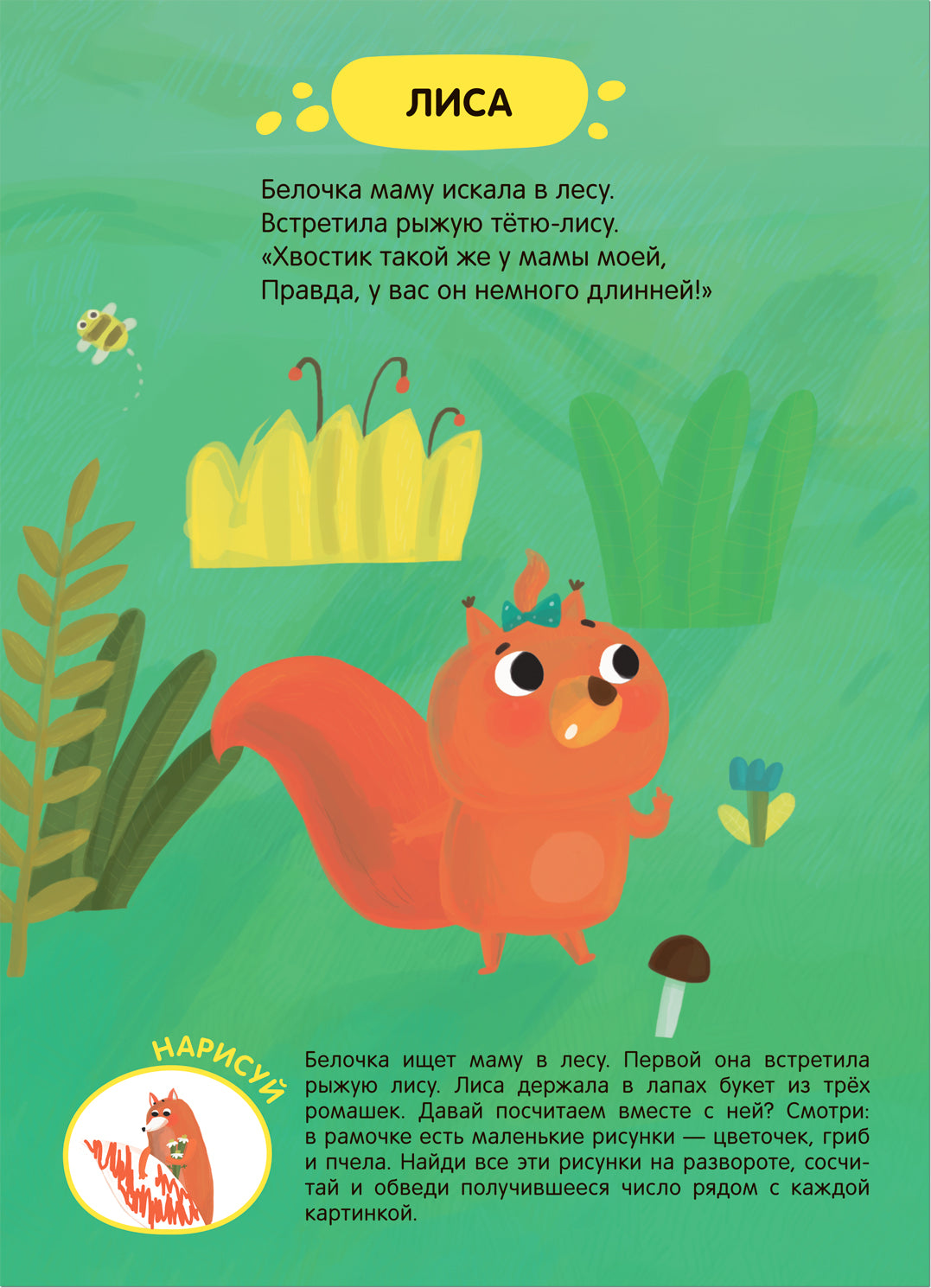 Задания и задачки для малышей 2+. Белочка в лесу