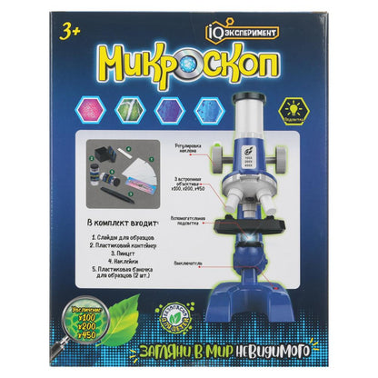 Игрушка опыта микроскопа, кор. 24*18,5*9см IQ Эксперимент в кор.2*24шт