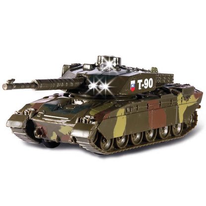 Машина металл свет-звук ТАНК Т-90, 13 см, башня вращ., инерц., kor. Parc technologique en cor.2*24шт