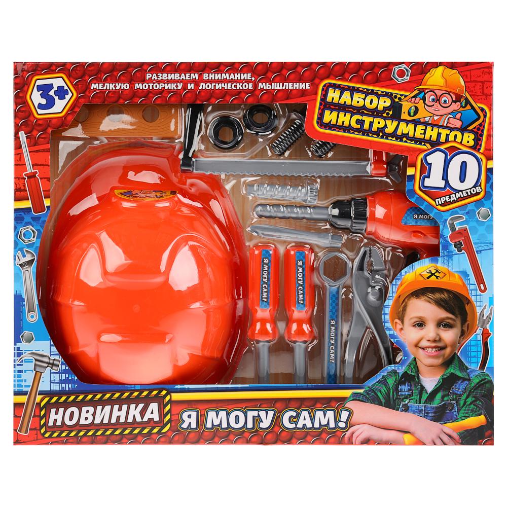 НАБОР ИНСТРУМЕНТОВ С КАСКОЙ "ИГРАЕМ ВМЕСТЕ" В РУСС. КОР. 40*32*6,3СМ в кор.2*18шт