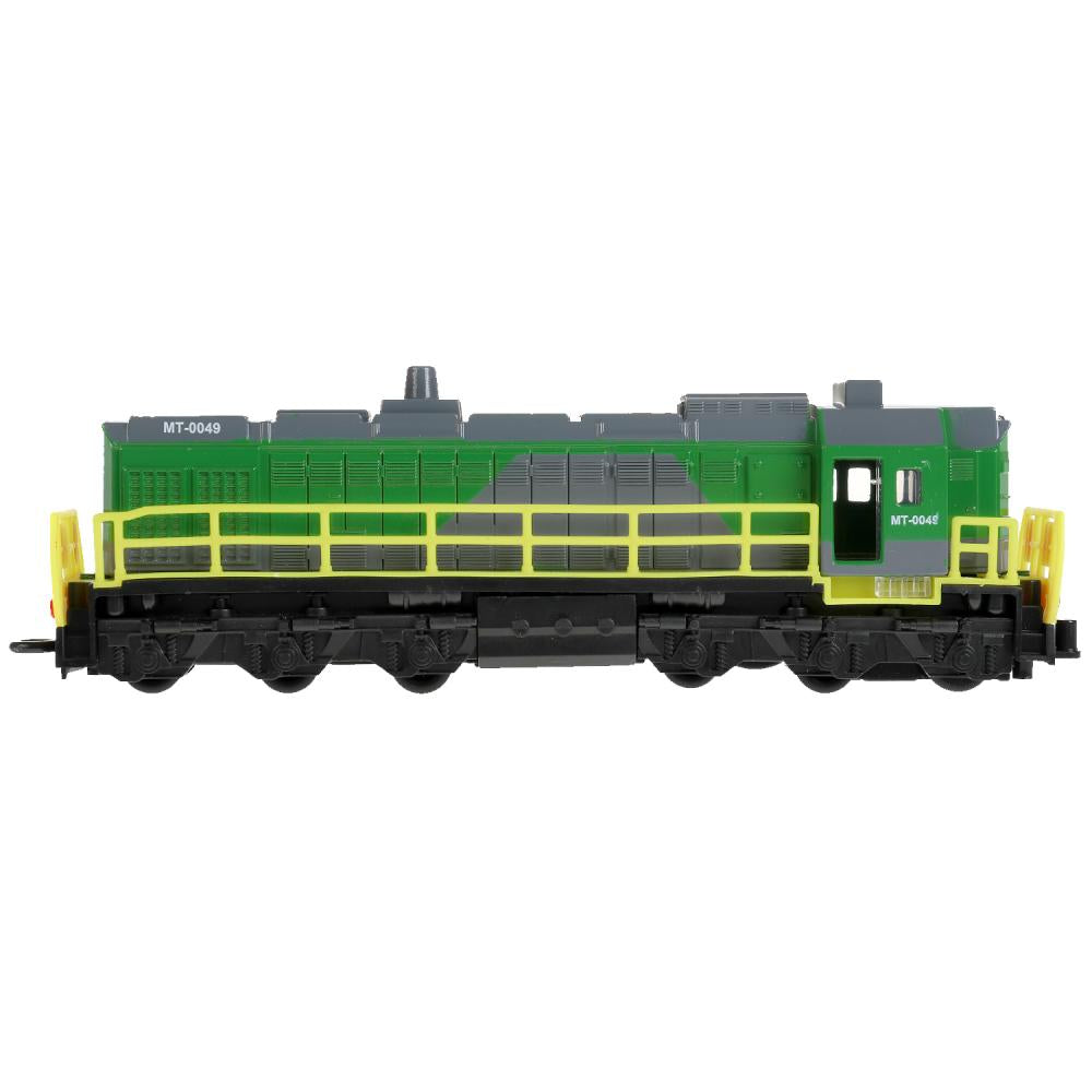 4630115529163 Модель металл свет-звук ЛОКОМОТИВ 19 см, двери, инерц, зеленый, кор. Технопарк в кор.2*2