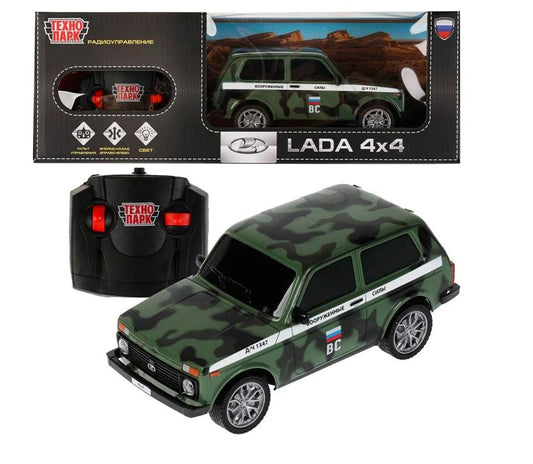 LADA4X4-18L-MIL 326225 Машина р/у LADA 4x4 18 см, свет, камуф, кор. Технопарк в кор.24шт