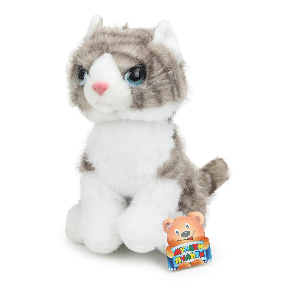 Игрушка мягкая кошка серая 22см, без чипа, в пакете МУЛЬТИ-ПУЛЬТИ в кор.24шт
