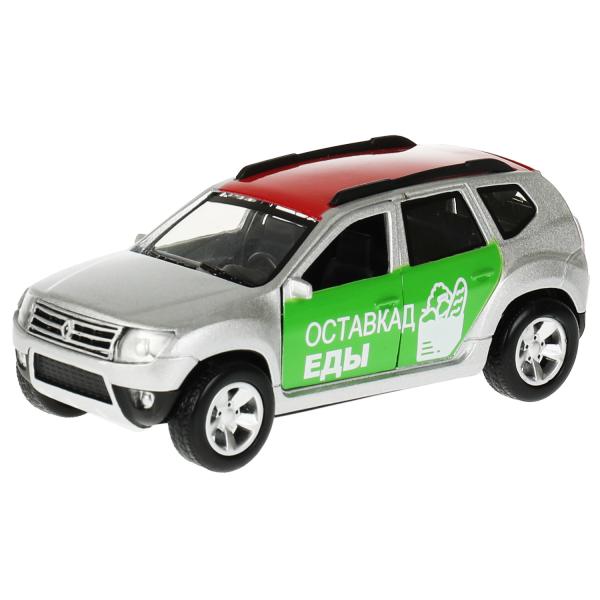 DUSTER-12-VKU Машина металл RENAULT DUSTER ДОСТАВКА длина 12 см, двери, багаж, инерц, кор. Технопарк