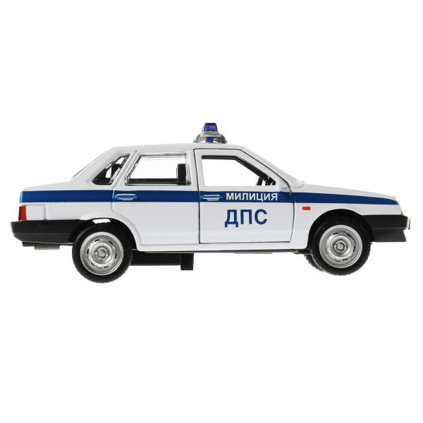 Машина металл LADA-2108/21099 МИЛИЦИЯ 12см, двер,баг,инерц, ассорт, дис. Технопарк уп-12шт в кор.6уп