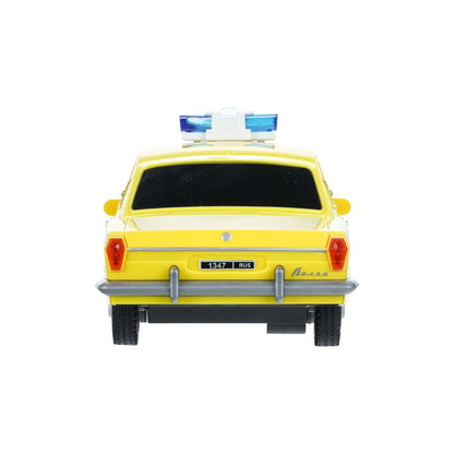 Машина р/у ГАЗ -2401 "волга" ПОЛИЦИЯ 21 см, свет, желт, Технопарк