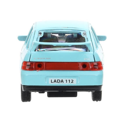 Машина металл ваз-2112 12 см, двери, багажник, светло-синий, кор. Технопарк в кор.2*36шт