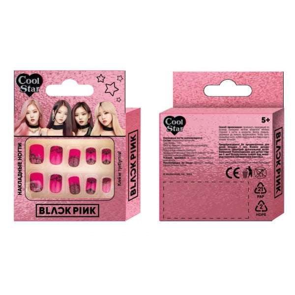Косметика ДЛЯ ДЕВОЧЕК накладные ногти, black pink Cool Star в кор.6*24шт
