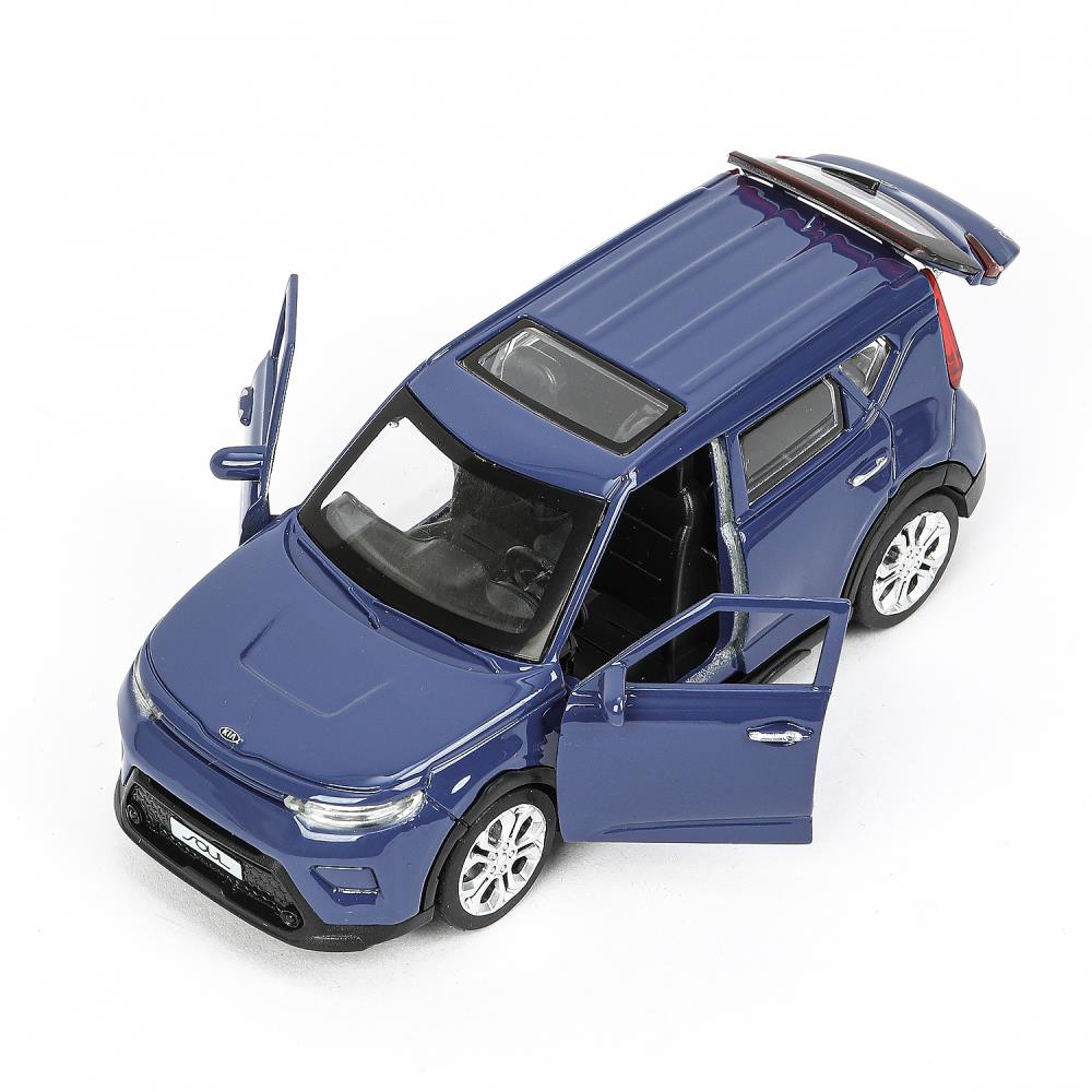 Машина металл KIA Soul длина 12 см, двери, багажник., инерц, темно-синий, кор. Технопарк в кор.2*36шт