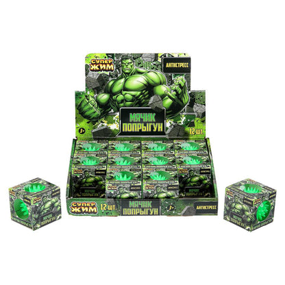 Супер Жим. Игрушка мялка "Мяч-попрыгун" 6см, цвета в асс.,уп-12шт в кор.12уп. арт.TG01H-JB-RU