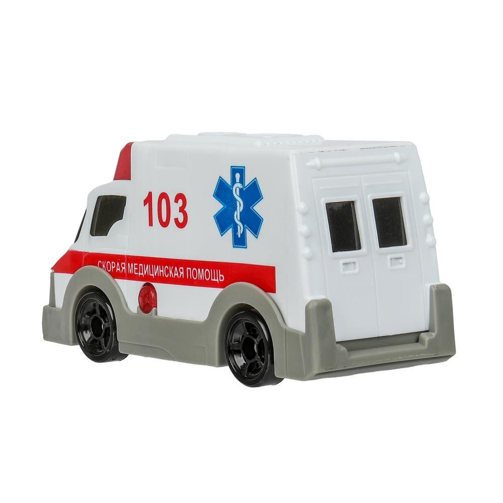 Машина пластик свет-звук СКОРАЯ ПОМОЩЬ 15 см, кор. Технопарк в кор.2*48шт