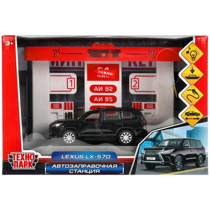 Игрушка пластик свет-звук АВТОЗАПРАВОЧНАЯ СТАНЦИЯ 21 см, lexus lx, кор. Parc technologique en cor.2*24шт