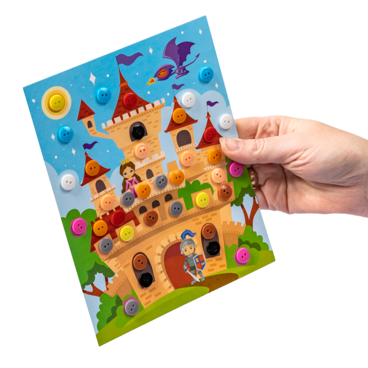 Аппликация из пуговиц "Сказочный замок" размер 158х200 (конверт)