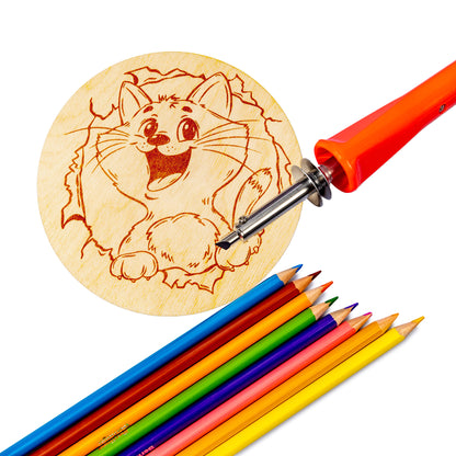 Выжигание. Dosette pour le voyage "Котик" (largeur 130 mm, conversion A5)