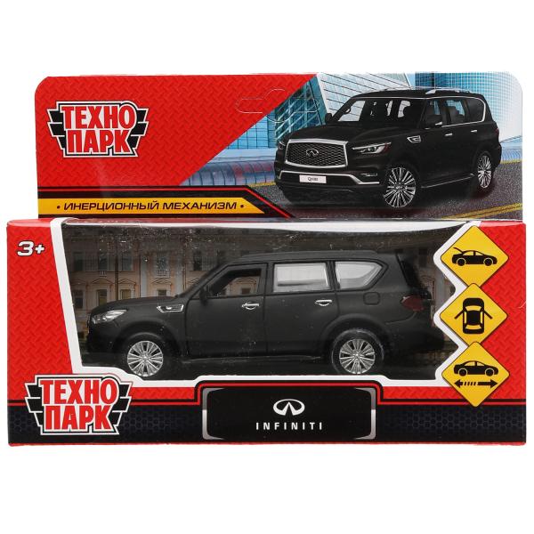 QX80-12MAT-BK (72) Машина металл INFINITI QX80, длина 12,5 см, двери, баг., инер, черный, кор. Техно