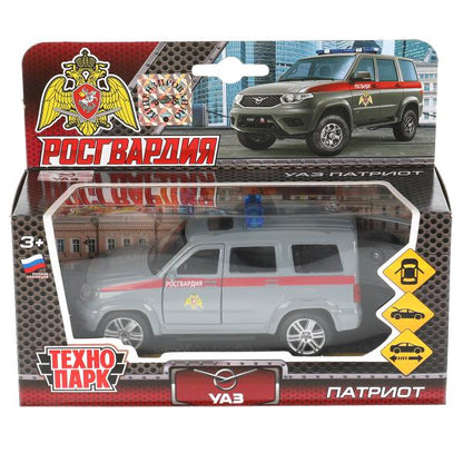 Машина металл UAZ patriot РОСГВАРДИЯ, 12 см, дв., багаж., инерц., кор. Технопарк в кор.2*24шт