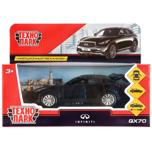 Машина металл "INFINITI QX70", длина 12см, открыв. двери, инерц, черный в кор Технопарк в кор.2*36шт