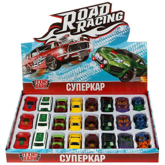 Машина металл ROAD RACING SUPERKAR 6,5 см, в ассортименте, фары Технопарк уп-24шт в кор.2*12уп